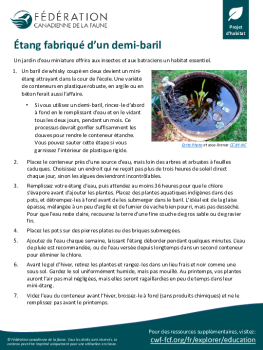 Étang fabriqué d’un demi-baril