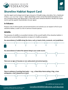 Shoreline Habitat Report Card