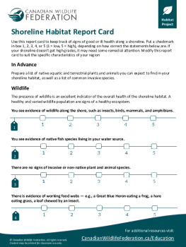 Shoreline Habitat Report Card